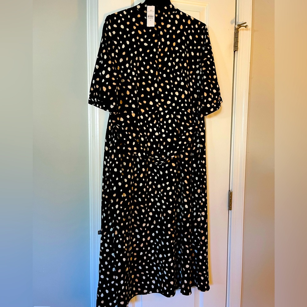 Elegant Black and White Polka Dot Dress Ann Taylor BNWT never worn!